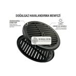 Diğer 126606026 Siyah Yuvarlak Doğalgaz Cam Havalandırma Menfezi, Silikon Katkılı, İki Parçalı Sistem, Uv Dayanıklı