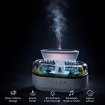 Diğer 126606398 Yağmur Damlası Efektli Hava Nemlendirici Ve Aroma Difüzör, Doğa Ses Modları, Led Ambiyans Işıklı, Sessiz Çalışma, Dekoratif Tasarım 1.0 Ahşap Yeşil