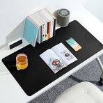 Diğer 126613235 Çift Renk Dikişli Pu Deri Masa Matı 80X40 Cm Mousepad, Su Geçirmez Masa Sümeni, Çift Taraflı Kullanım, Dizüstü Bilgisayar/ofis/ev İçin, Kaymaz Taban Siyah Ve Koyu Gri