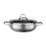 Diğer 126622477 Titanium 28Cm Sığ Tencere, Çelik Kulp, Özel Çerçeveli Cam Kapak Metalik Gri