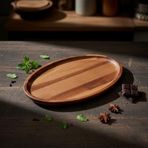 Diğer 126631550 Akasya Ağacı Oval Sunum Tabağı 28X18 Cm Yükseltilmiş Kenarlı Doğal Ahşap Servis Tepsisi Kahve, Peynir Ve Atıştırmalık Sunumları İçin