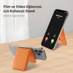 Diğer 126649510 Bix Tmw4 Magsafe Uyumlu Kart Taşıma Ve Telefon Stand Özellikli Katlanabilir Manyetik Deri Cüzdan Ve Kartlık Uyumlu Kahverengi