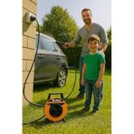 Diğer 126662881 Makaralı Seyyar Kablo, 3X1,5 Mm², Dayanıklı Uzatma Kablosu, Dörtlü Prizli, Elektrik Kablosu, İç Mekan, Dış Mekan Kullanımına Uygun, Endüstriyel Tip, Taşınabilir Enerji Dağıtım Tamburu 10 M