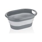 Diğer 142783243790480140557466 Katlanabilir Akordiyonlu 25 Litre Hazneli Çamaşır Sepeti - No :2 - Gri Açık Ahşap