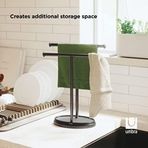 Diğer 142783243815330140557466 Lavabo İçin Havlu Askısı, Serbest Duran Havlu Askısı, İki Kollu Metal Takı Koyma Yeri İle, Siyah, Standart Boyut 4 Renk