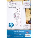 Diğer 57858324441198799283959 Damgalı Kanaviçe Seti, His/hers Gelin Seti Yastık Kılıfı Çifti, Yeşil Açık Altın