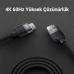 Diğer 57858324448569299283959 4K 60Hz 18Gbps Hdr Arc Hdcp Destekli Hdmı 2.0 Örgülü Kablo 2 Metre