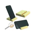 Diğer 57858324450589699283959 Ct8008 Telefon Standı Masaüstü Ahşap Kaymaz Taban Pedli 8Cmx8Cmx1,6Cm Dizi, Film, Video, Görüntülü Sohbet Vb. İçin Dik Ve Yan Kullanımlı Telefon Tutucu Ahşap Stand Acı Kahverengi