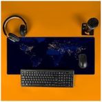 Diğer 57858324451435199283959 Gece Dünya Haritası Baskılı 70X30 Büyük Boy Mousepad - Mouse Pad - Fare Altlığı 001