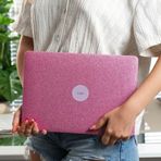 Diğer 57858324451436599283959 Macbook Air Kılıf 13.6 İnç M2 M3 M4 Uyumlu Premium Simli Kaplama Tpu Sert Koruma İnce Hafif Parlak Yüzey Glitter Hardcase Darbe Önleyici Tasarım Usb C Adaptör Li Açık Pembe Addison