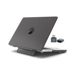 Diğer 57858324451441099283959 Macbook Air 13 İnç 13.6 Kılıf M2 / M3 / M4 Uyumlu Standlı Mat Şeffaf Sert Pc Hardcase Isı Dağıtımlı İnce Koruma Siyah Addison