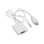 Diğer 57858324451589799283959 Hdmı To Vga Dönüştürücü Kablo Ses Destekli Adaptör Çevirici Ps3 Kulaklık Monitör Tv Led Uydu 4548 Acı Kahverengi 1