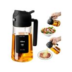 Diğer 57858324451922499283959 2 Si 1 Arada Yağ Püskürtücü & Dökücü 470 Ml Airfryer Uyumlu Cam Yağ Spreyi Zeytinyağı, Sirke Ve Salata İçin Yağ Tasarrufu Sağlayan Sprey Şişe Siyah 0