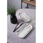 Diğer 57858324452126599283959 Beyaz Mermer Noyan Kayık Tabak 28 Cm 2 Adet 17951 Açık