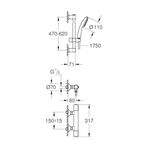 Diğer 57858324453699699283959 Precision Termostatik Duş Bataryası Ve Start 110 Sürgülü Duş Seti, 110Mm 1 Akışlı El Duşu, 600Mm Sürgülü Ray, 1750Mm Duş Hortumu, 38 C Sabit Sıcaklık Ayarı, Krom, 34800001 Açık Mavi