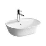 Diğer 57858324453733399283959 Geo 7428B003-0001 Oval Çanak Lavabo, 55 Cm, Beyaz Açık Ceviz