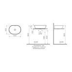 Diğer 57858324453745999283959 Geo 7427B083-0012 Oval Çanak Lavabo, 55 Cm, Mat Siyah Beyaz