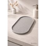 Diğer 57858324453792599283959 Silikon Yağdanlık Ve Sıvı Sabunluk Altlığı 24X12 Cm Kaymaz Dayanıklı Kolay Temizlenebilir Mutfak Ve Banyo Tezgah Koruyucu Çok Amaçlı Şık Tasarım Gri 12 Izgara