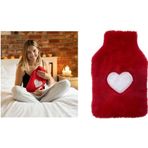 Diğer 57858324454693199283959 Sıcak Su Torbası Peluş Kalpli,kırmızı Termofor 27X17X2Cm 1 Litre Açık Kırmızı