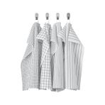 Diğer 6675129 Ikea Rinnig 45X60 Cm Kurulama Bezi - Koyu Gri / Beyaz - 4 Adet