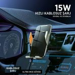 Diğer Bix BXCH9 Kablosuz Şarjlı Araç Telefon Tutucu Gri