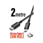Diğer - Cb46 2 Metre Type C Kablo Type-c Den Type-c Ye 2 Metre Uzun Şarj Kablosu 25w Hızlı 2m