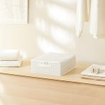 Diğer Home Wave Gri Pötikare Destekli Kutu Hurç 31 X 38 X 12 Cm