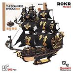 Diğer Rokr Mcb02 Yelkenli Gemi (the Seahorse Barque) Diy Minyatür Maket Model Seti Ahşap 3d Wooden Puzzle 3d Model Kit Detaylı Dekoratif