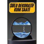 Diğer TKNUCZZZZSULUKUMSAATİİİİİİ1MKR 3D Led Işıklı Kum Saati Gece Lambası Hareketli Sulu Kum Saati Dekoratif