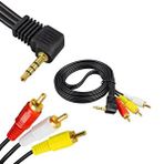 Digerui 3.5 Mm Stereo Erkek / 3 Rca 1.2 Metre Uzun Jack Uydu Alicisi Av Kablo Siyah