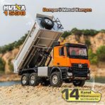 Digerui Huina 1598 1/14 14ch 6x6 Full Metal Rc Rc Model Profesyonel Uzaktan Kumandalı Damperli Kamyon İş Makinası - 2.4g Full Fonksiyon Se