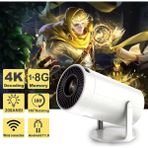 Digi Monster AMX100 Android 11 Mini Projektör | Wifi & Bluetooth Destekli | Akıllı Ev Sineması Projeksiyon Cihazı - Beyaz