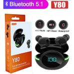 Digi Monster Y80 Bluetooth Kulaklık | Spor / Koşu | Gürültü Azaltma | Oyun‑Esports | Dijital LED Ekran | Bluetooth 5. 1 - Siyah