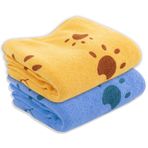 DIGIFLEX Köpek Havlu - Mikrofiber Havlu - 2PC Yıkanabilir Köpek Battaniye - Büyük Köpek Havlu - - Kuaförlüğünün & Kurutma için Köpek Aksesuarları Orange & Mavi - 140 x 71cm