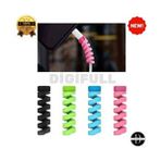Digifull Kablosu Koruyucu Spiral Kablo Koruyucu Silikon Set Şarj Kablosu Kulaklık - Kahverengi
