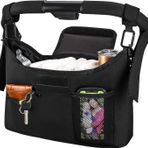 DigiGlow Çift Bardak Tutacağı, Çift Askılı Kanca ve Omuz Askısı ile Evrensel Bebek Arabası Düzenleyici, Uppababy, Bebek Jogger, Britax, BOB, Şemsiye ve Evcil Hayvan Arabası gibi Bebek Arabası için