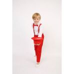 Dıgıl Kids Erkek Çocuk Takım Askı Papyon Gömlek Pantalon - Kırmızı - Beyaz - 7 Yaş
