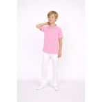 Dıgıl Kids Polo Yaka T-Shirt Likralı Beyaz Pantolon Erkek Çocuk Takım - Pembe - Beyaz - 10 Yaş
