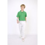 Dıgıl Kids Polo Yaka T-Shirt Likralı Beyaz Pantolon Erkek Çocuk Takım - Yeşil - 7 Yaş