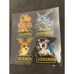 Digimon 4 Adet Su Geçirmez Etiket Baskı (Agumon, Gabumon, Patamon, Gomamon)