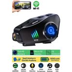 DigiMonster Q28 Kameralı Bluetooth Kask Kulaklık 1080P Video Interkom, Su Geçirmez, LCD Ekranlı Motor Kulaklığı
