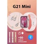 DigiMonster Zarif ve Şık 4 Kordonlu Bileklik Kolye ve Küpe Hediyeli Kadın Akıllı Saati G21Mini