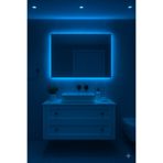 Digital Dikdörtgen Mavi LED Işıklı Ayna 30x50 40x60 50x70 60x80 Modern Banyo Salon Makyaj Aynası