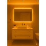 Digital Dikdörtgen Sarı Amber Led Işıklı Ayna 30X50 40X60 50X70 60X80 Modern Banyo Salon Makyaj Aynası