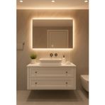 Digital Dokunmatik Dimmerli Dikdörtgen Gün Işığı Led Banyo Makyaj Ve Salon Aynası 30X50 40X60 50X70 60X80