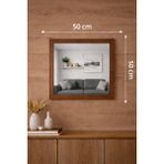 Digital Hayat 50 - 38 cm Ceviz Beyaz Antrasit Ahşap Kare Ayna - Antre Hol Banyo Mutfak Salon Wc Aynası - Doğal Ahşap Çerçeveli - Ahşap - Ceviz - 50x50