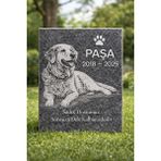 Digital Hayat Kişiye Özel Evcil Hayvan Mezar Taşı – Kedi Köpek Lazer Kazıma Granit Anı Taşı (10x15/30x20/45x30) - Özel Seri 45x30 CM