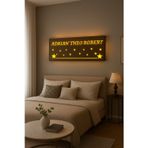 Digital Kişiye Özel İsimli Ayna, Led Işıklı Bronz Duvar Aynası, 60X20 Cm Dekoratif Ayna