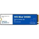 Digital Wd Blue SN580 Nvme SSD 250 GB (Pcıe Gen4 X4, 4.000 Mb/s'ye Kadar Okuma, M.2 2280, Ncache 4.0 Teknolojisi) Mavi