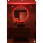 Digital Yuvarlak Led Işıklı Ayna Banyo, Antre, Yatak Odası Ve Makyaj Kırmızı 50,60,70,80 Cm Ölçü Seçeneği